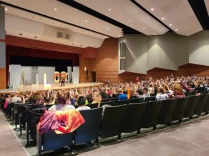 Students attending Hollywood Adventure at the Johnny Carson in theater